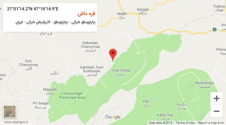 روستای قره داش بر روی نقشه