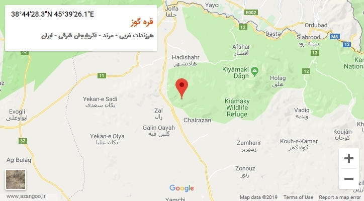 روستای قره گوز بر روی نقشه