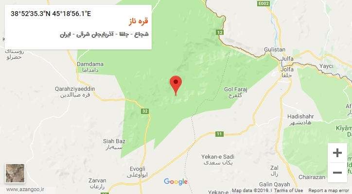 روستای قره ناز بر روی نقشه