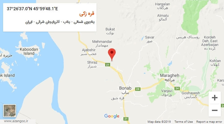 روستای قره زکی بر روی نقشه