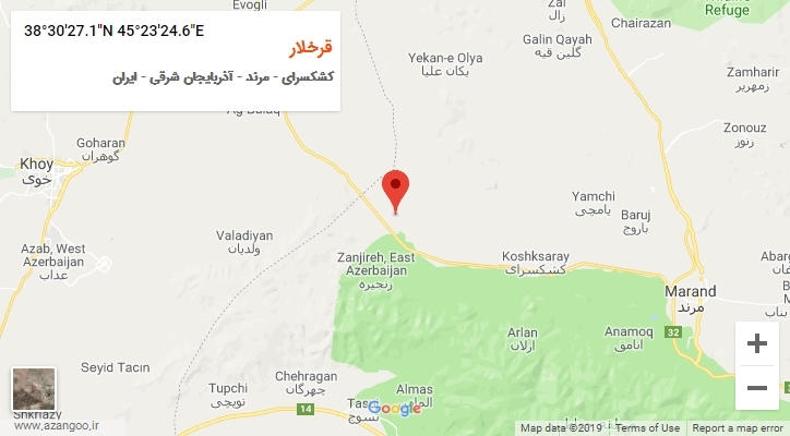 روستای قرخلار بر روی نقشه