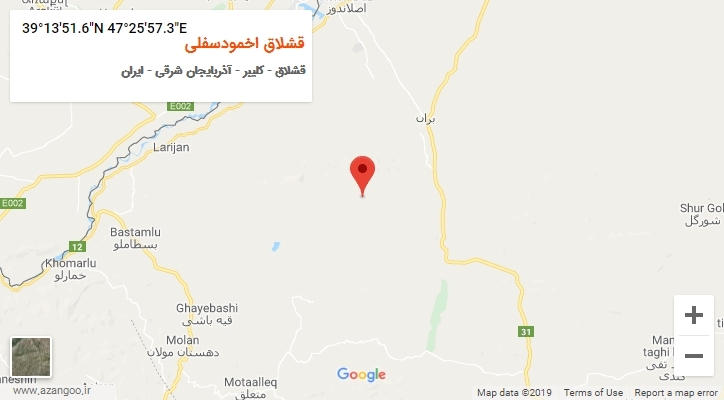 روستای قشلاق اخمودسفلی بر روی نقشه