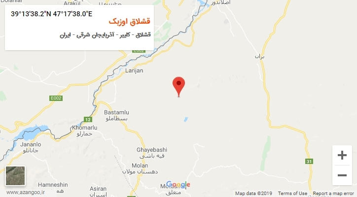 روستای قشلاق اوزبک بر روی نقشه