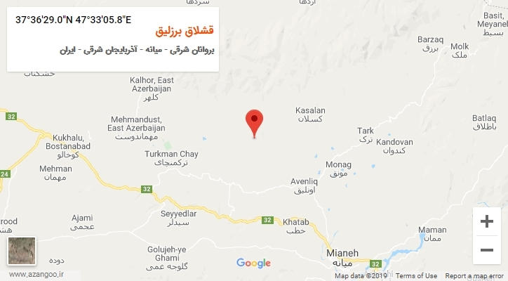 روستای قشلاق برزلیق بر روی نقشه