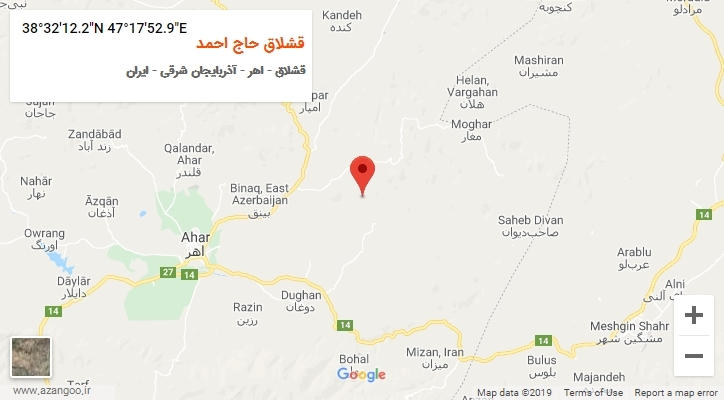 روستای قشلاق حاج احمد بر روی نقشه