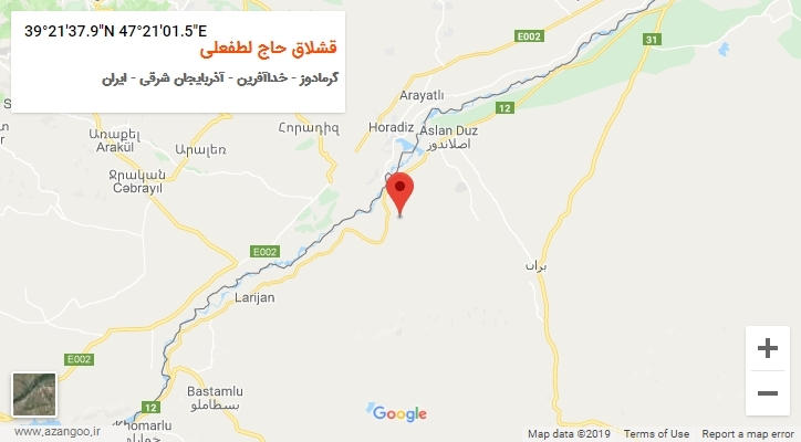 روستای قشلاق حاج لطفعلی بر روی نقشه