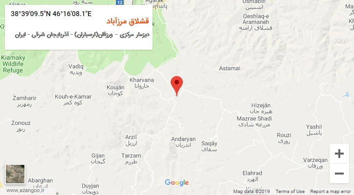 روستای قشلاق مرزآباد بر روی نقشه