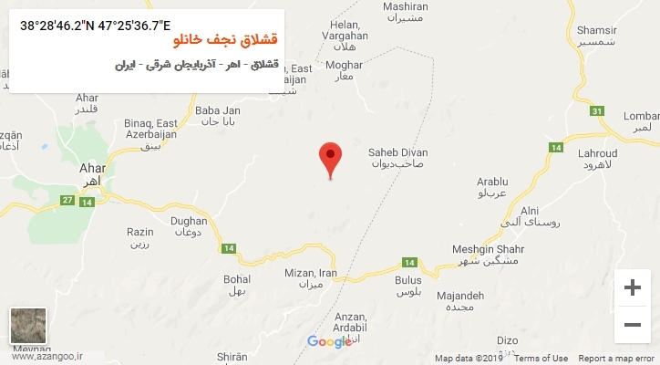 روستای قشلاق نجف خانلو بر روی نقشه