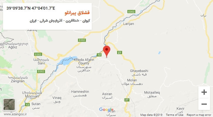 روستای قشلاق پیرانلو بر روی نقشه