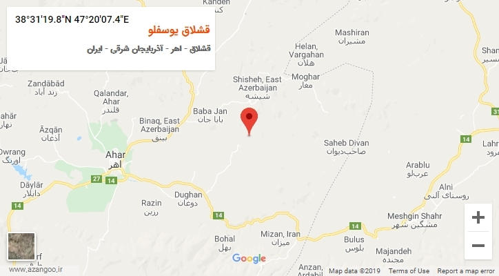 روستای قشلاق یوسفلو بر روی نقشه