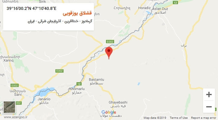 روستای قشلاق یوزقویی بر روی نقشه