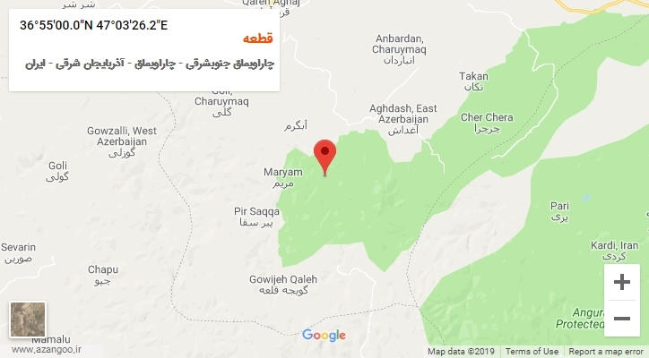 روستای قطعه بر روی نقشه