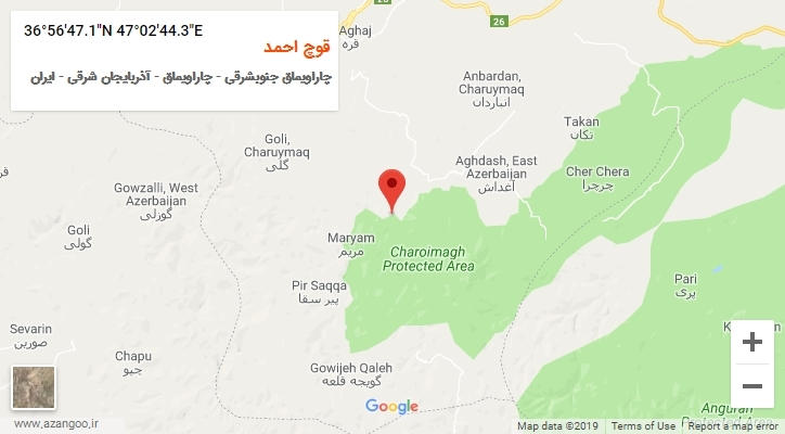 روستای قوچ احمد بر روی نقشه