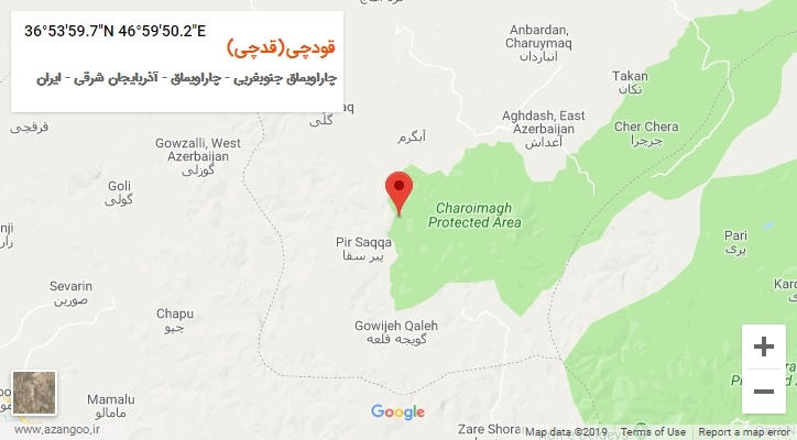 روستای قودچی(قدچی) بر روی نقشه