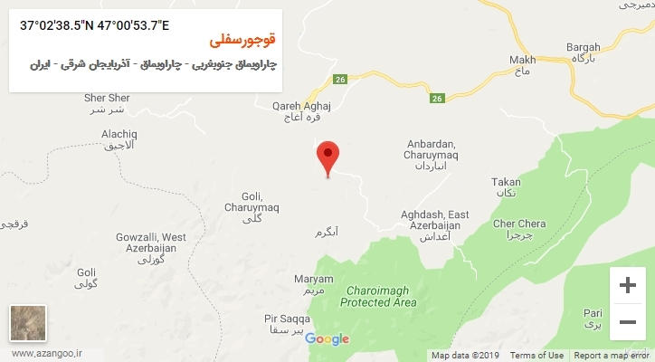روستای قوجورسفلی بر روی نقشه