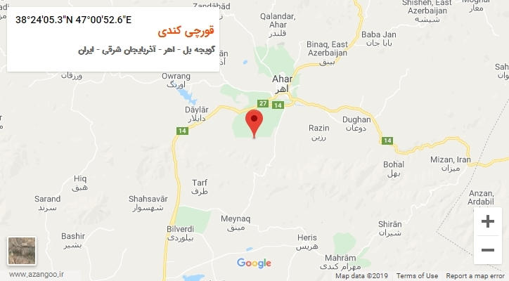 روستای قورچی کندی بر روی نقشه