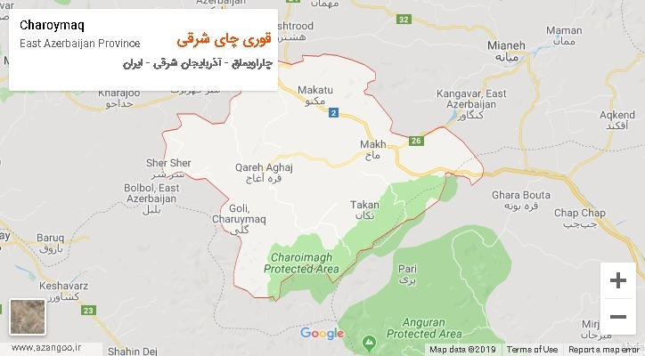 دهستان قوری چای شرقی بر روی نقشه