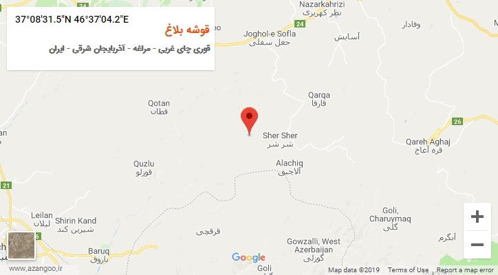 روستای قوشه بلاغ بر روی نقشه