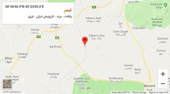 روستای قیصر بر روی نقشه