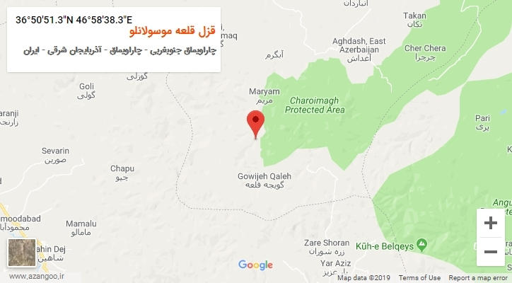 روستای قزل قلعه موسولانلو بر روی نقشه