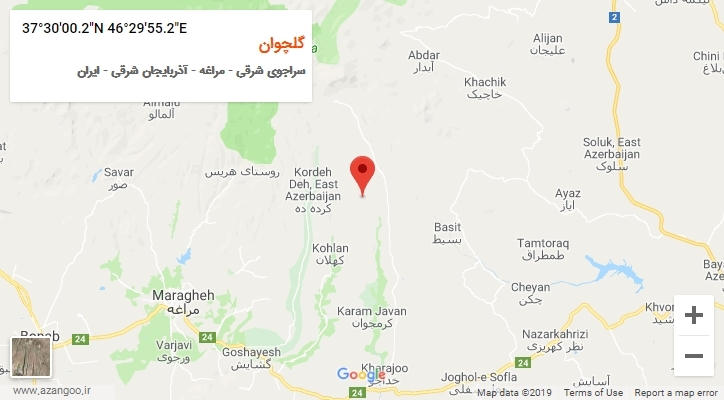 روستای گلچوان بر روی نقشه