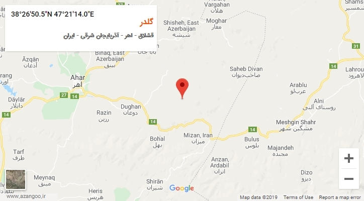 روستای گلدر بر روی نقشه