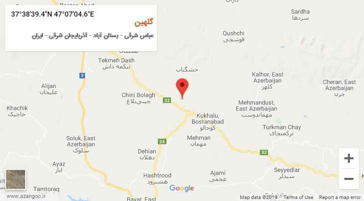 روستای گلهین بر روی نقشه