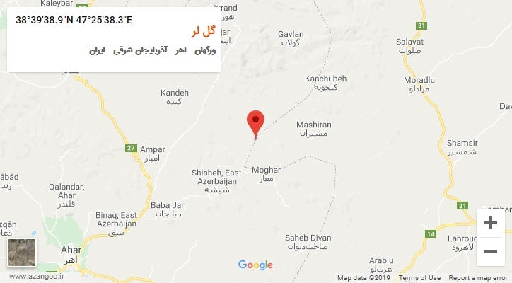 روستای گل لر بر روی نقشه