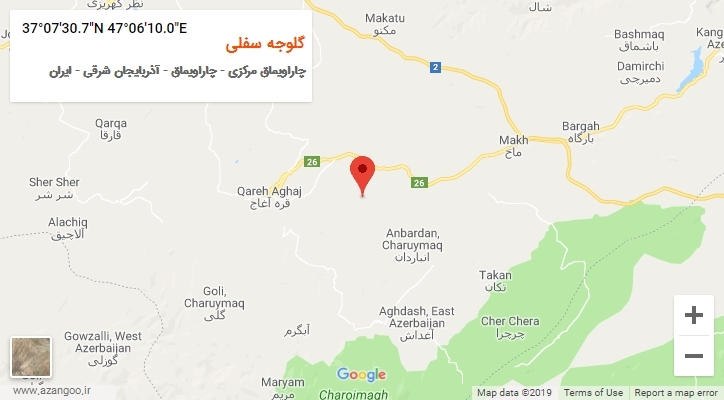 روستای گلوجه سفلی بر روی نقشه