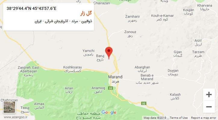 روستای گل زار بر روی نقشه
