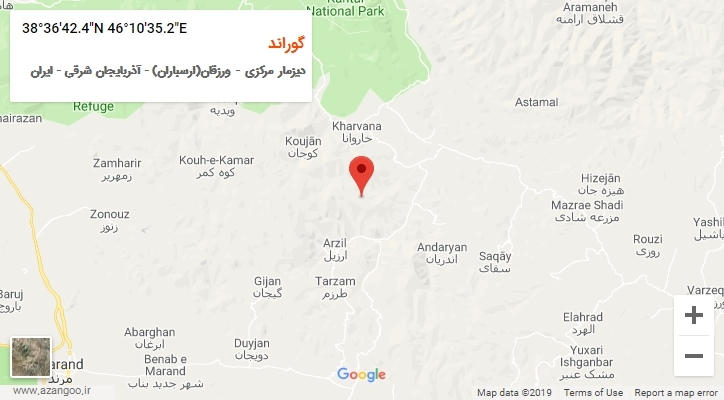 روستای گوراند بر روی نقشه