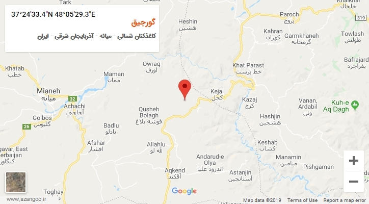 روستای گورجیق بر روی نقشه