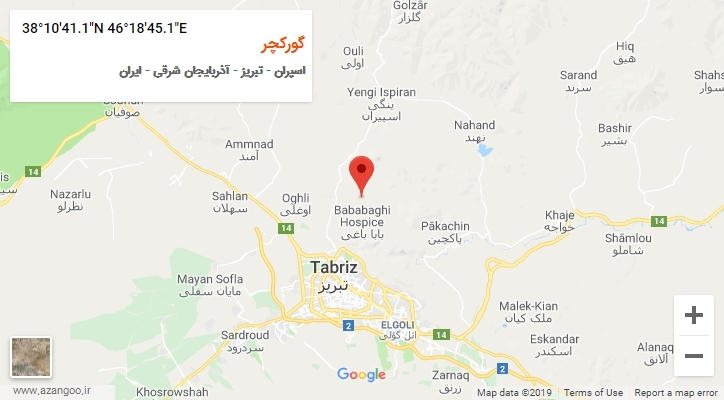 روستای گورکچر بر روی نقشه