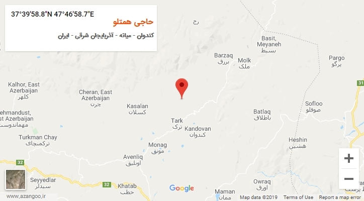 روستای حاجی همتلو بر روی نقشه