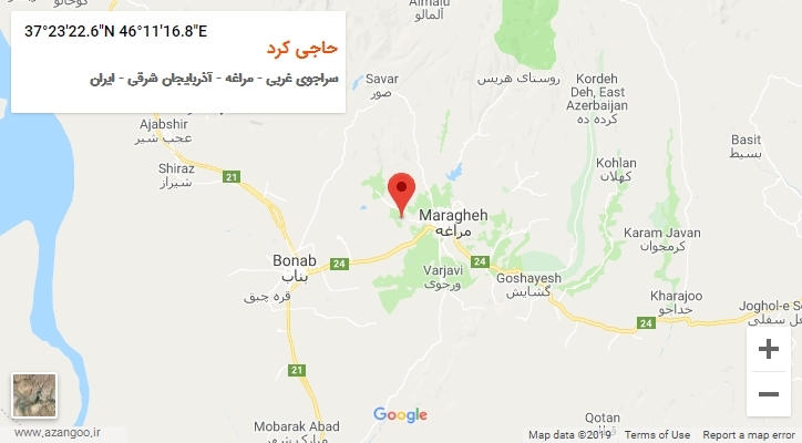 روستای حاجی کرد بر روی نقشه