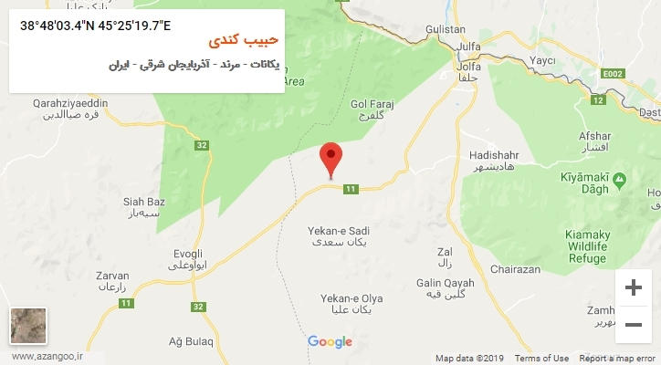 روستای حبیب کندی بر روی نقشه
