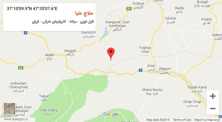 روستای حلاج علیا بر روی نقشه