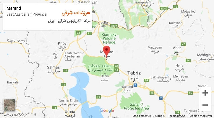 دهستان هرزندات شرقی بر روی نقشه