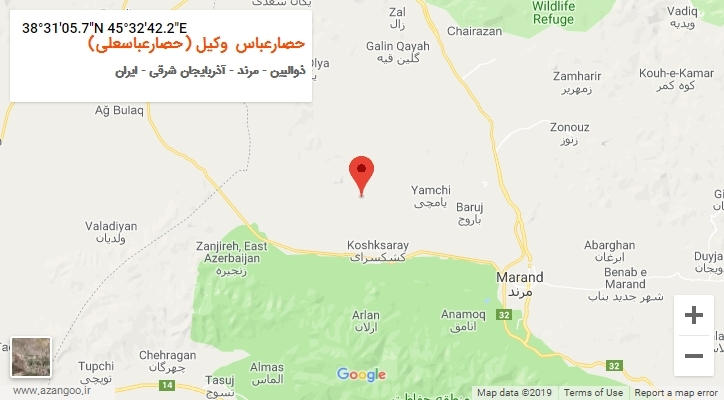 روستای حصارعباس وکیل (حصارعباسعلی) بر روی نقشه