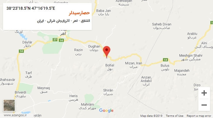 روستای حصارسیدلر بر روی نقشه