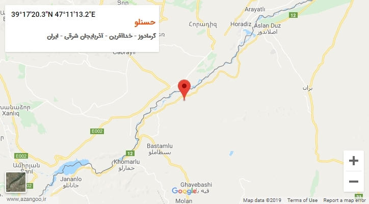 روستای حسنلو بر روی نقشه