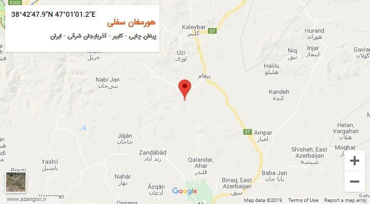 روستای هورمغان سفلی بر روی نقشه