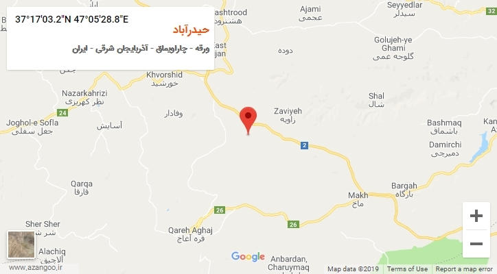 روستای حیدرآباد بر روی نقشه