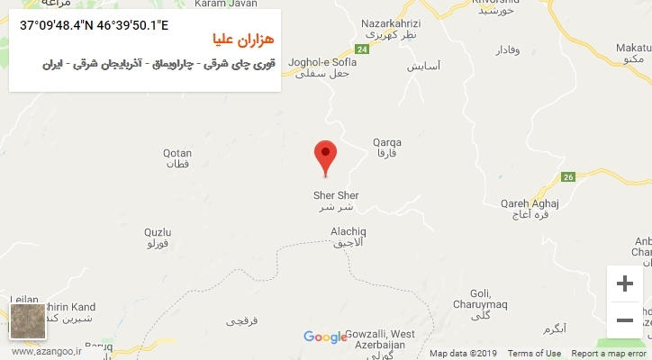 روستای هزاران علیا بر روی نقشه