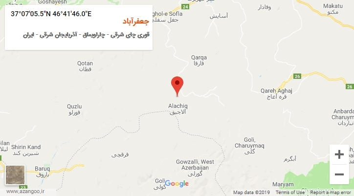 روستای جعفرآباد بر روی نقشه