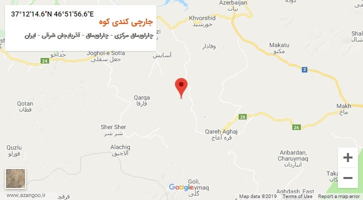 روستای جارچی کندی کوه بر روی نقشه