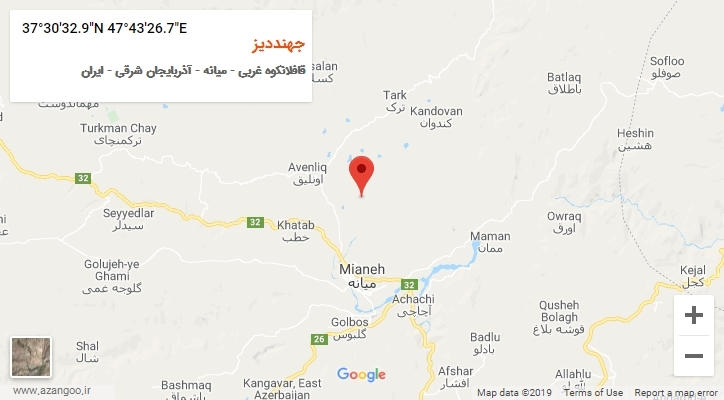 روستای جهنددیز بر روی نقشه