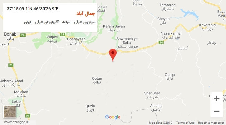 روستای جمال آباد بر روی نقشه