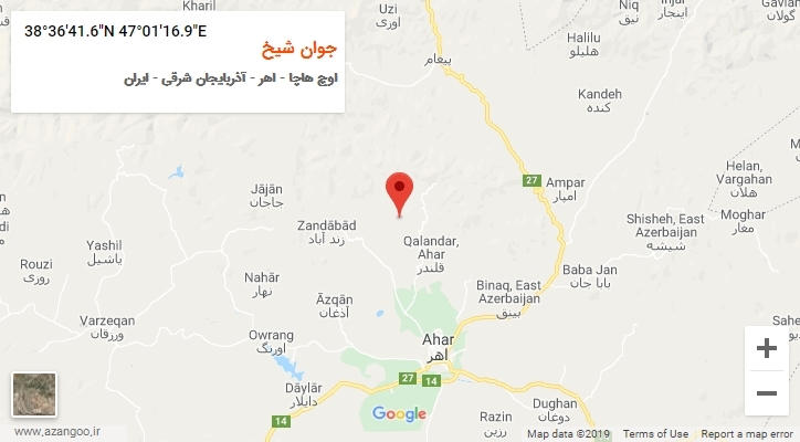 روستای جوان شیخ بر روی نقشه
