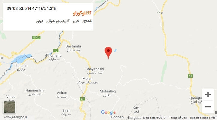 روستای کاغلوگوزلو بر روی نقشه